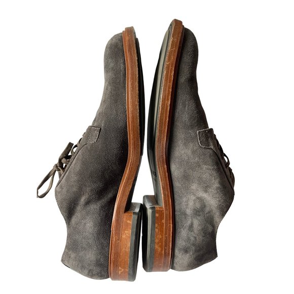 VINCE Suede Leather Lace Up Oxford Gray Shoes Size 11M ITALY main image 7